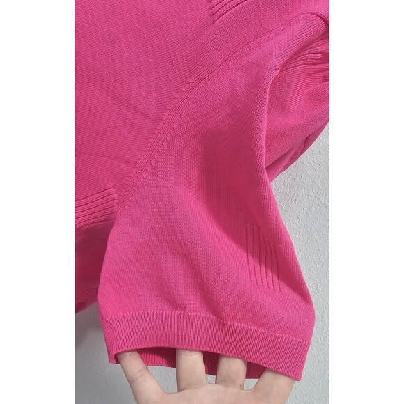 Arach & Cloz Women's Short Sleeve V-Neck Light Textured Sweater Top Pink Size XL - Picture 4 of 11